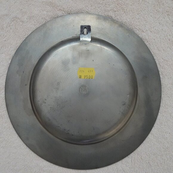 SKS Zinn 95% Pewter Wall Plate The Linden Die Linde German Vintage 9.5" Tree - Picture 4 of 4